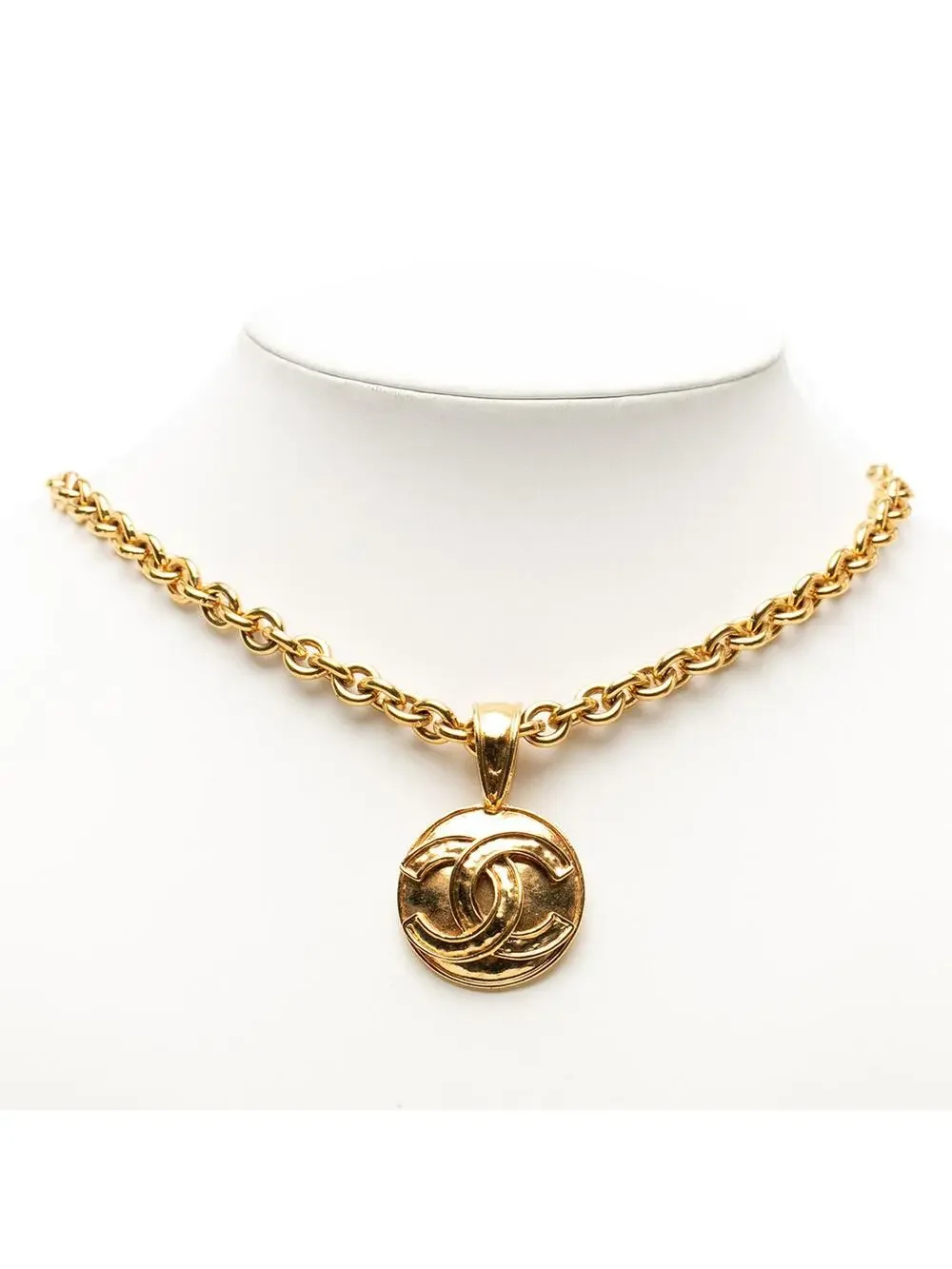 Chanel Cc Gold Plated Round Pendant #357949C84B